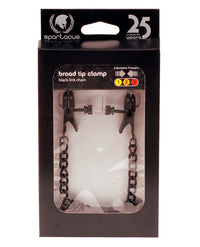Spartacus Blackline Broad Tip Adjustable Nipple Clamps w/Chain - Black