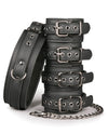 Easy Toys Fetish Set w/Collar, Ankle &amp; Wrist Cuffs - Black