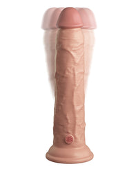 King Cock Elite 9&quot; Dual Density Vibrating Silicone Cock w/Remote - Light