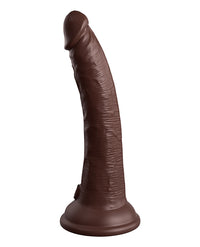 King Cock Elite 7&quot; Dual Density Vibrating Silicone Cock w/Remote - Brown