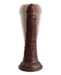 King Cock Elite 7&quot; Dual Density Vibrating Silicone Cock w/Remote - Brown