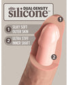 King Cock Elite 7&quot; Dual Density Vibrating Silicone Cock w/Remote - Light