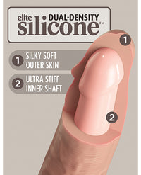 King Cock Elite 7&quot; Dual Density Vibrating Silicone Cock w/Remote - Light