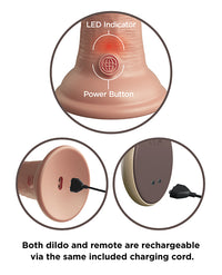 King Cock Elite 9&quot; Dual Density Vibrating Silicone Cock w/Remote - Light