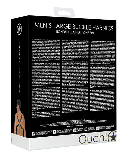 Shots Ouch Men&#039;s Large Buckle Harness - Black