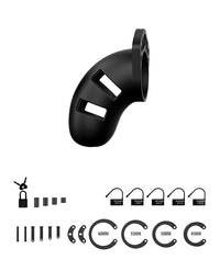 Shots Man Cage Chastity 3.5&quot; Cock Cage Model 20 - Black