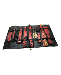 The Ultimate Fantasy Travel Briefcase Restraint &amp; Bondage Play Kit - Burgundy