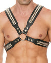 Shots Uomo Men&#039;s Pyramid Stud Body Harness - Black
