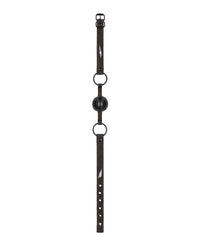 Shots Ouch Breathable Ball Gag w/Denim Straps - Black