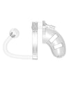 Shots Man Cage Chastity 3.5&quot; Cock Cage w/Plug Model 10 - Clear