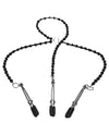 Steamy Shades Y-Style Deluxe Beaded Nipple Clamps - Black/Silver