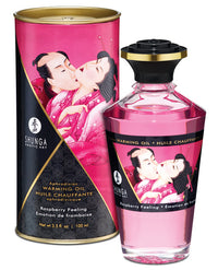 Shunga Warming Oil - 3.5 oz Raspberry Feeling