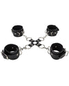 Shots Ouch Leather Hand &amp; Leg Cuffs - Black