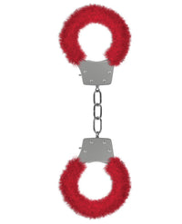 Shots Ouch Furry Pleasure Handcuffs - Red