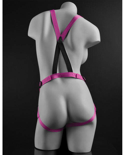 Dillio 7&quot; Strap-On Suspender Harness Set - Pink