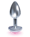 The 9&#039;s The Silver Starter Bejeweled Heart Stainless Steel Plug - Pink