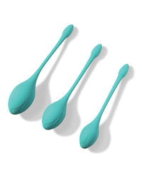 Bluebell Floral 3 Size &amp; Weight Kegel Ball Exercise Set - Blue