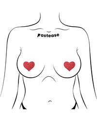 Pastease Premium Petites Glitter Heart - Red O/S Pack of 2 Pair