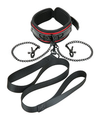 WhipSmart Heartbreaker Collar &amp; Leash Set - Black/Red