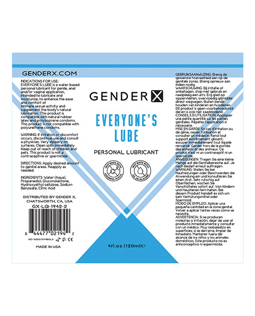 Gender X Flavored Lube - 4 oz Everyone&#039;s