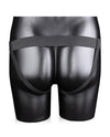 Shots Ouch 8&quot; Ribbed Hollow Strap On w/Balls - Black