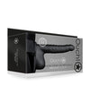 Shots Ouch 8&quot; Ribbed Hollow Strap On w/Balls - Black