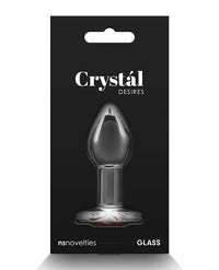 Crystal Desires Glass Heart Gem Butt Plug Small - Red