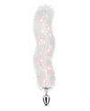 Foxy Tail Light Up Faux Fur Butt Plug - White