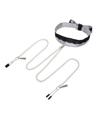 Fifty Shades of Grey Play Nice Satin &amp; Lace Collar &amp; Nipple Clamps