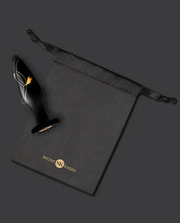 Secret Kisses 4.5&quot; Handblown Glass Plug - Black/Gold
