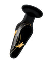 Secret Kisses 4&quot; Handblown Glass Plug - Black/Gold