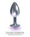 The 9&#039;s The Silver Starter Bejeweled Round Stainless Steel Plug - Violet
