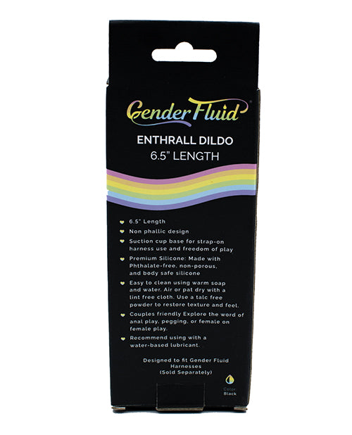 Gender Fluid 6.5&quot; Enthrall Strap On Dildo - Black