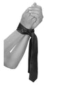 Shots Ouch Black &amp; White Satin Bondage Tie - Black
