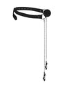 Shots Ouch Black &amp; White Breathable Ball Gag w/Nipple Clamps - Black