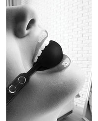 Shots Ouch Black &amp; White Silicone Ball Gag - Black