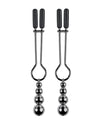 Selopa Beaded Nipple Clamps - Black Chrome