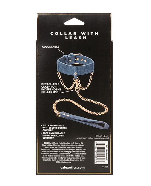 Ride &#039;Em Premium Denim Collection Collar w/Leash