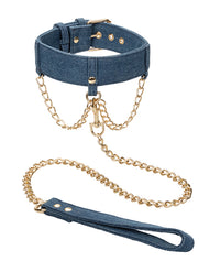 Ride &#039;Em Premium Denim Collection Collar w/Leash