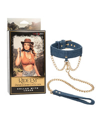 Ride &#039;Em Premium Denim Collection Collar w/Leash