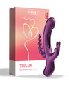 Trilux Kinky Finger Rabbit Vibrator w/ Anal Beads - Purple
