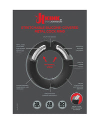 Merci Hybrid Silicone Covered Metal Cock Ring - 35 mm Black