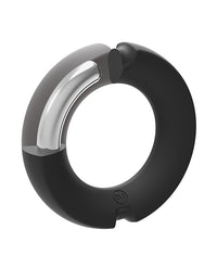 Merci Hybrid Silicone Covered Metal Cock Ring - 35 mm Black