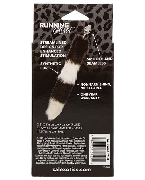 Running Wild Black &amp; White Tail Metallic Anal Probe