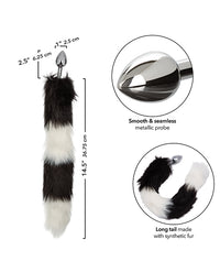 Running Wild Black &amp; White Tail Metallic Anal Probe