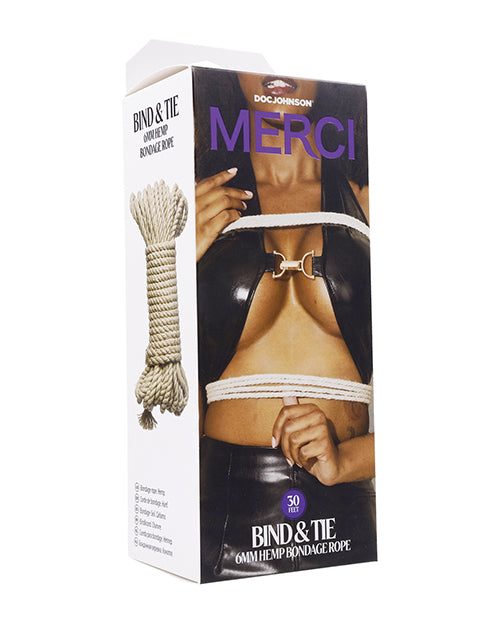 Merci Bind &amp; Tie Hemp Bondage Rope - 30 ft Natural