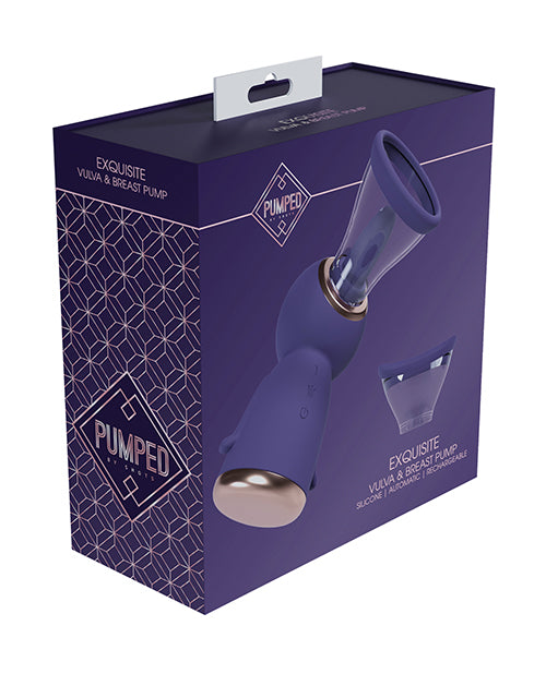 Shots Pumped Exquisite Rechargeable Vulva &amp; Breast Pump - Purple