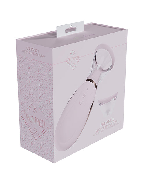 Shots Pumped Enhance Rechargeable Vulva &amp; Breast Pump - Pink