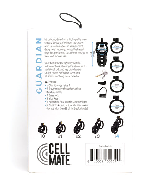 NO ETA $=Sport Fucker Cellmate Guardian Chastity Cage - Size 4 Black