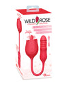 Wild Rose Licking &amp; Thrusting Vibrator - Red